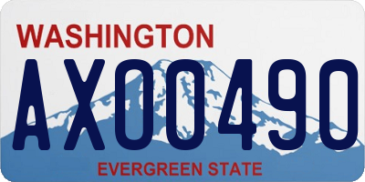WA license plate AXO0490