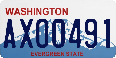 WA license plate AXO0491