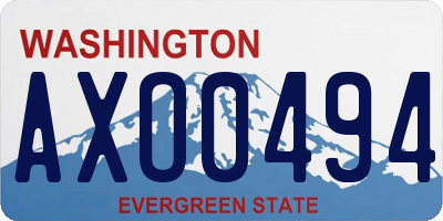 WA license plate AXO0494