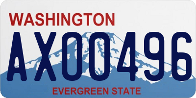 WA license plate AXO0496