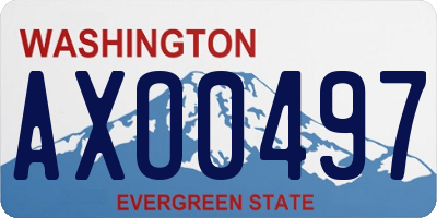 WA license plate AXO0497