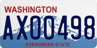 WA license plate AXO0498