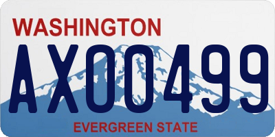 WA license plate AXO0499