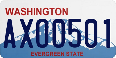 WA license plate AXO0501
