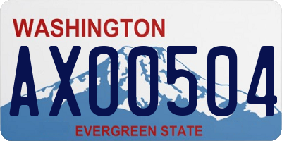 WA license plate AXO0504