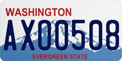 WA license plate AXO0508