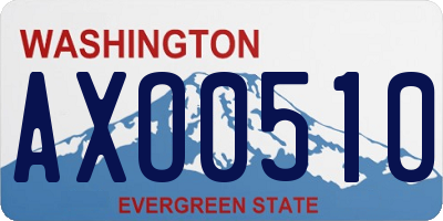 WA license plate AXO0510