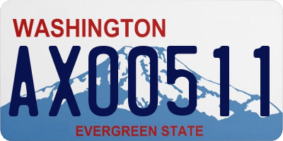 WA license plate AXO0511