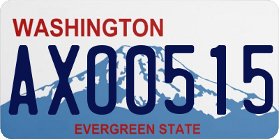 WA license plate AXO0515