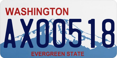 WA license plate AXO0518