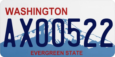 WA license plate AXO0522