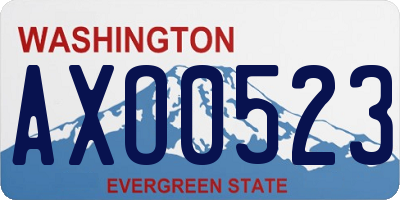 WA license plate AXO0523