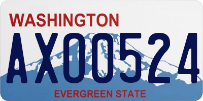 WA license plate AXO0524
