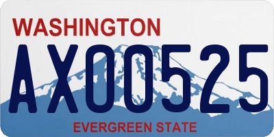 WA license plate AXO0525