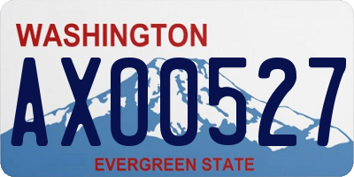 WA license plate AXO0527