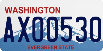 WA license plate AXO0530