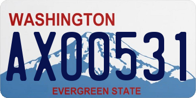 WA license plate AXO0531