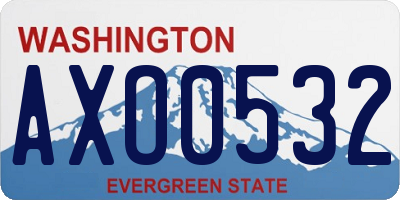 WA license plate AXO0532
