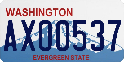 WA license plate AXO0537