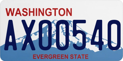 WA license plate AXO0540