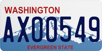 WA license plate AXO0549