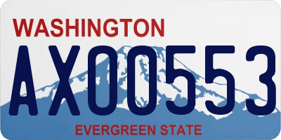WA license plate AXO0553