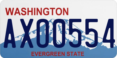 WA license plate AXO0554