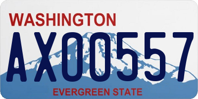 WA license plate AXO0557