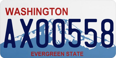 WA license plate AXO0558