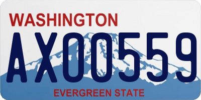 WA license plate AXO0559