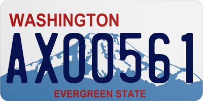 WA license plate AXO0561