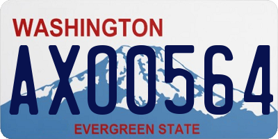 WA license plate AXO0564