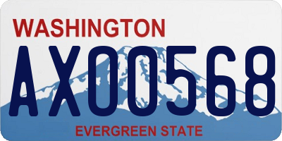 WA license plate AXO0568
