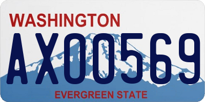 WA license plate AXO0569