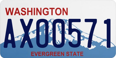 WA license plate AXO0571