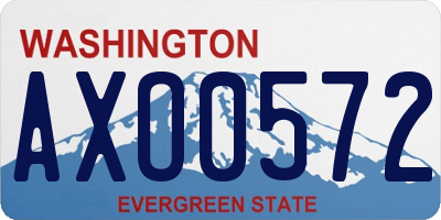 WA license plate AXO0572