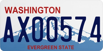 WA license plate AXO0574