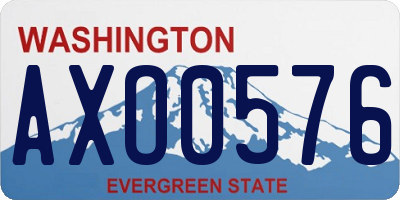WA license plate AXO0576