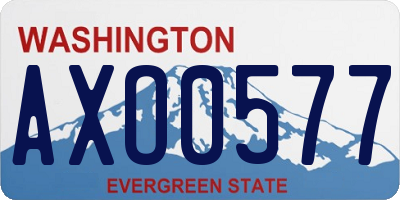 WA license plate AXO0577