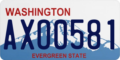 WA license plate AXO0581