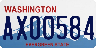 WA license plate AXO0584
