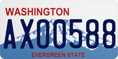 WA license plate AXO0588