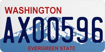 WA license plate AXO0596