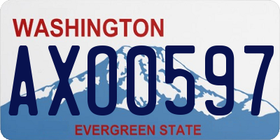 WA license plate AXO0597