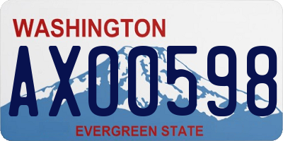 WA license plate AXO0598