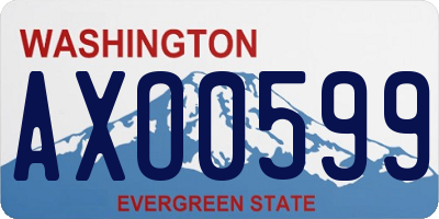 WA license plate AXO0599