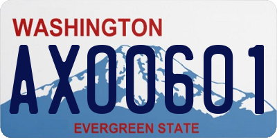 WA license plate AXO0601