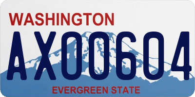 WA license plate AXO0604