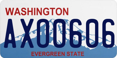 WA license plate AXO0606
