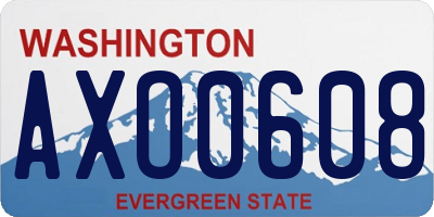 WA license plate AXO0608